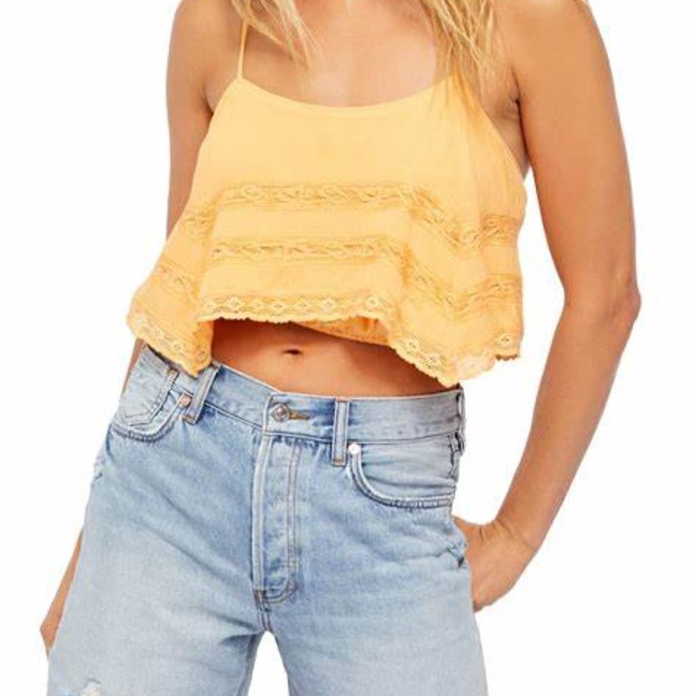 Free People Womens Orange Home Again Camisole